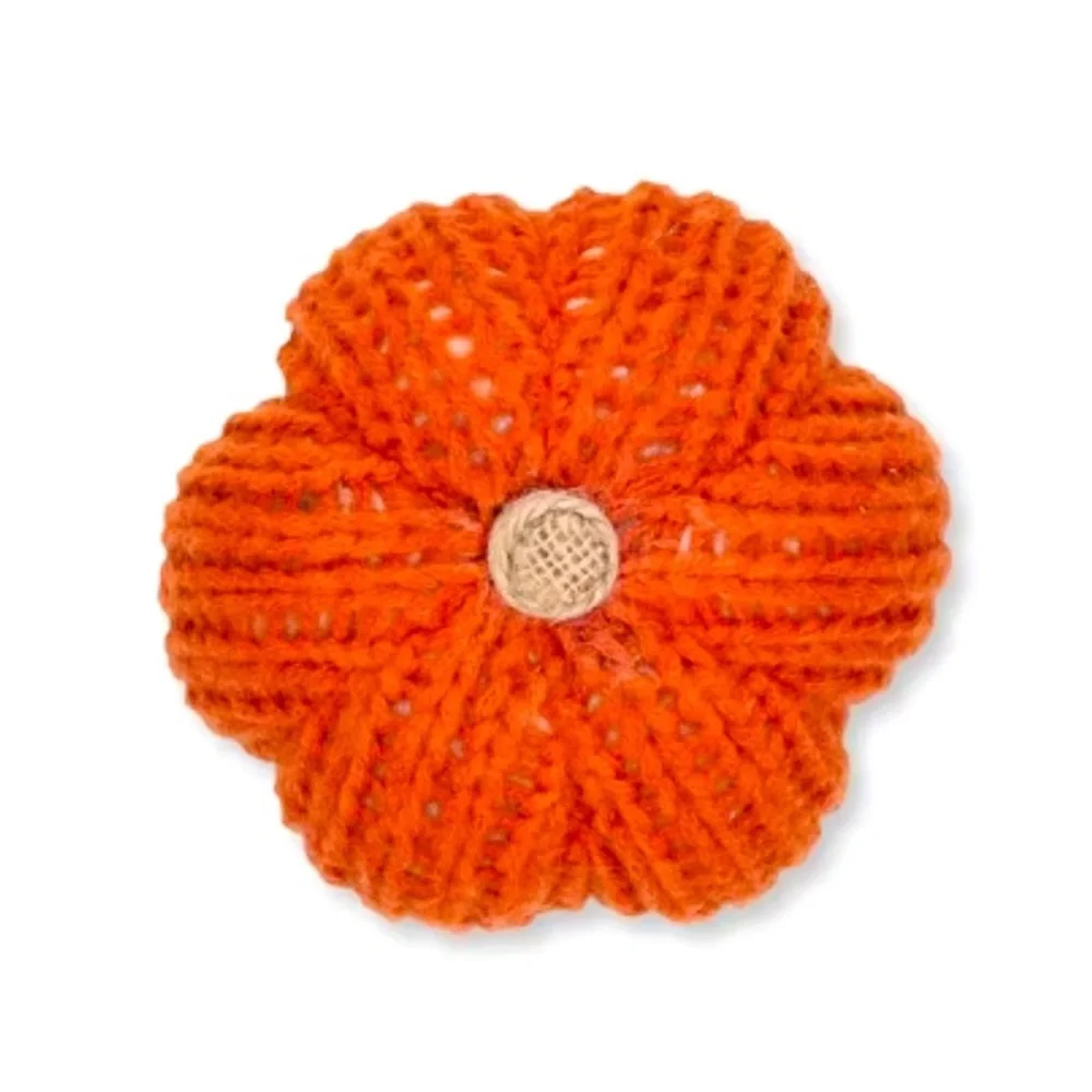 New! Target Bullseye Playground Thanksgiving Fall Set of 2 Sweater Knit Pumpkins
